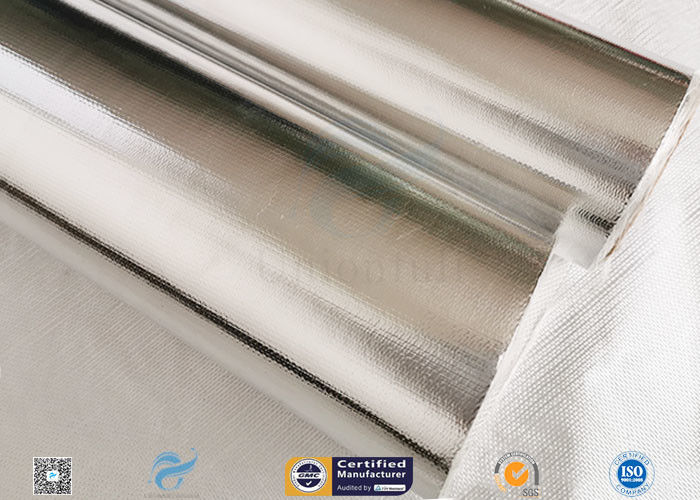 7/14/18μ Heat Sealing Aluminium Foil Backed Fiberglass Fabric Satin Weave